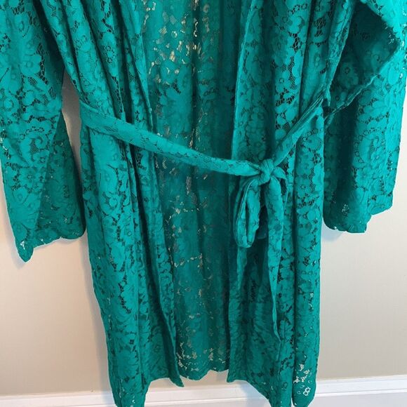 Torrid Lace Trench Coat size 3 never worn green - Picture 4 of 7
